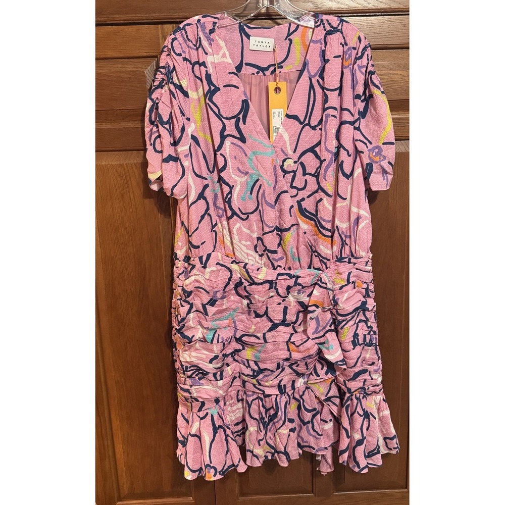Tanya Taylor Pink and Blue Floral Dress New With Tags
